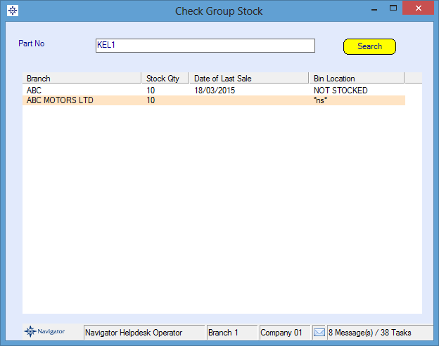 Group stock new screen