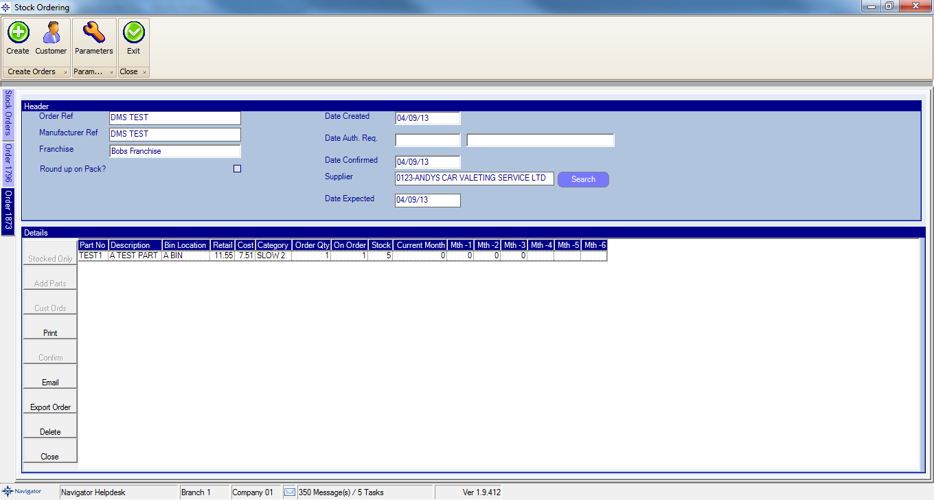 example stock order